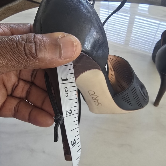 Franco Sarto Heels Krista Women Sz 8M Black Covered Pointed Too Stiletto… - Picture 10 of 15